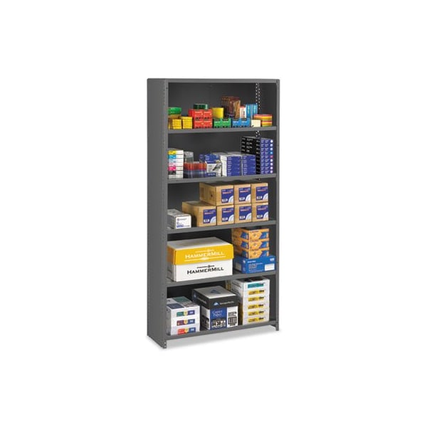 Tennsco , Closed Commercial Steel Shelving, Six-Shelf, 36w X 12d X 75h, Medium Gray ESPC61236MGY - main